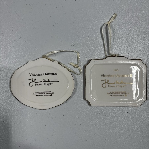 VTG Lot 2 HALLMARK Keepsake Ornaments Victorian Christmas I & II Thomas Kinkade - Picture 3 of 5